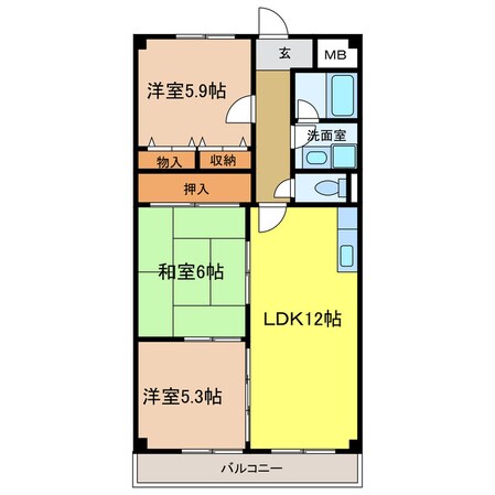 リーヴァ三日市の物件間取画像